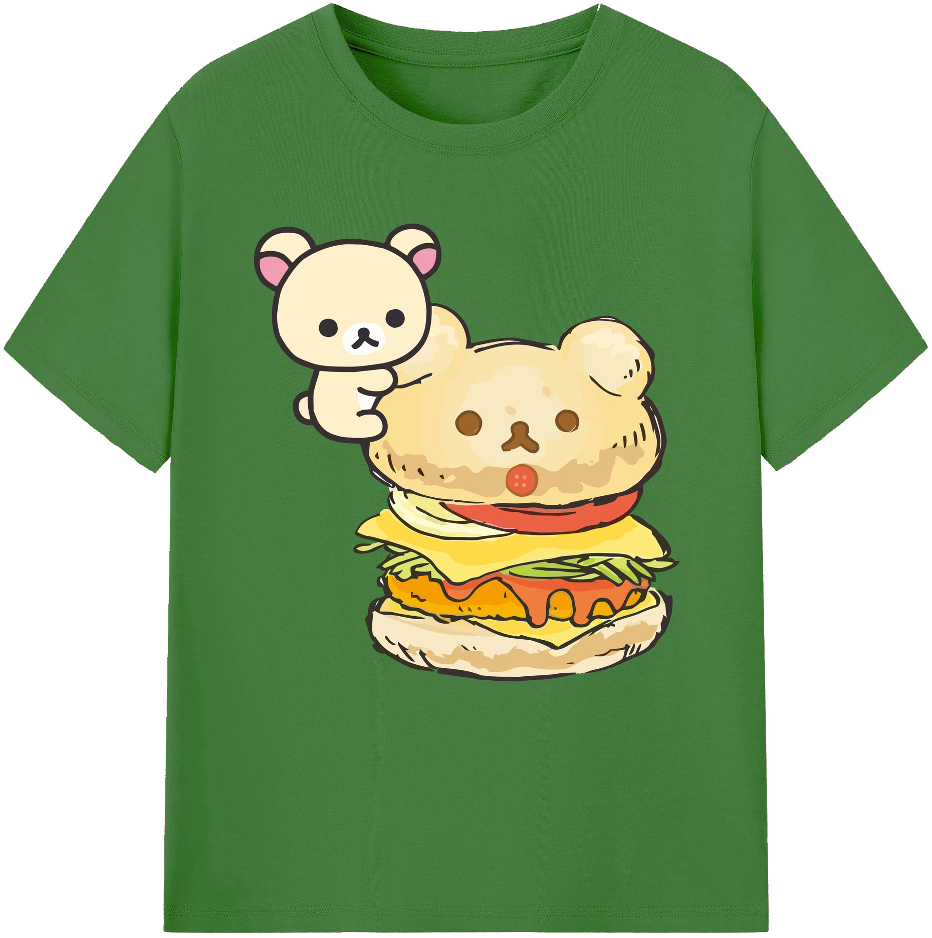 （画像用） リラックマ リラックマ キイロイトリ Rilakkuma Korilakkuma Kiiroitori レディースカジュアルプリントTシャツ（綿100％）